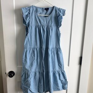 J. Light Blue Ruffle Sleeveless Dress